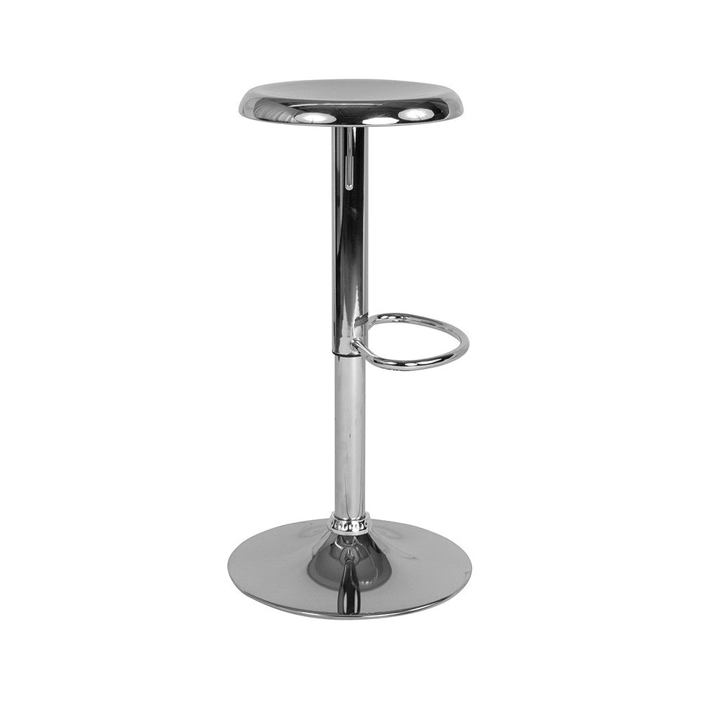 Madrid Series Adjustable Height Retro Barstool in Chrome Finish