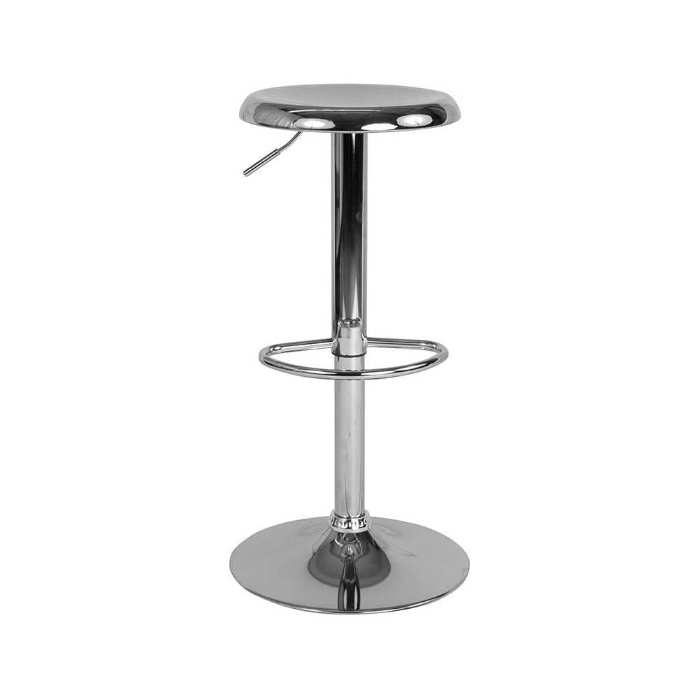 Madrid Series Adjustable Height Retro Barstool in Chrome Finish