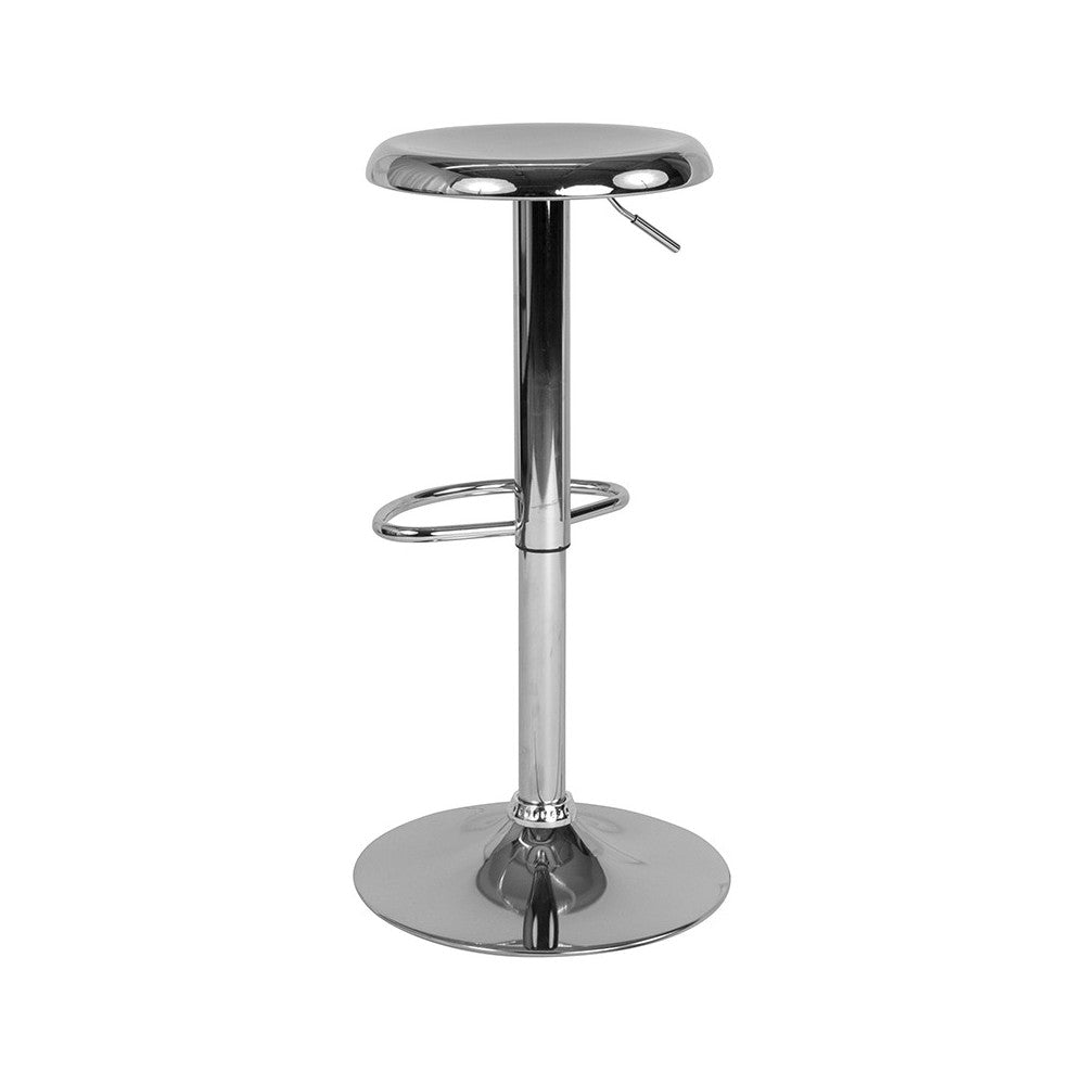 Madrid Series Adjustable Height Retro Barstool in Chrome Finish