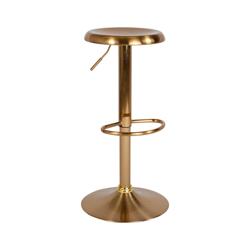 Madrid Series Adjustable Height Retro Barstool in Gold Finish