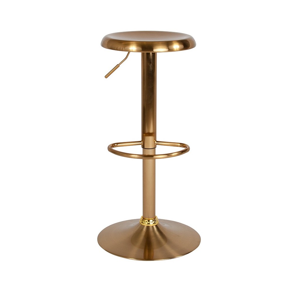 Madrid Series Adjustable Height Retro Barstool in Gold Finish