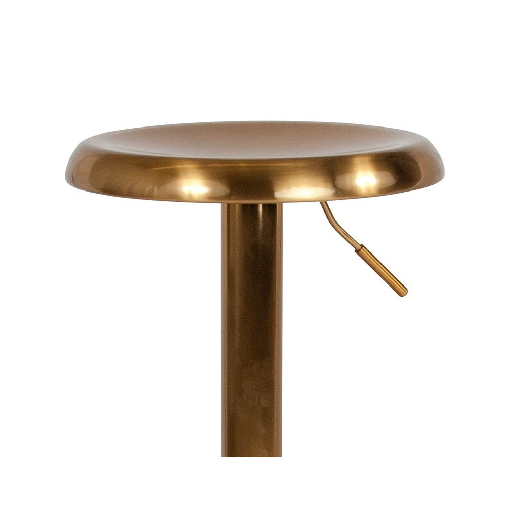 Madrid Series Adjustable Height Retro Barstool in Gold Finish