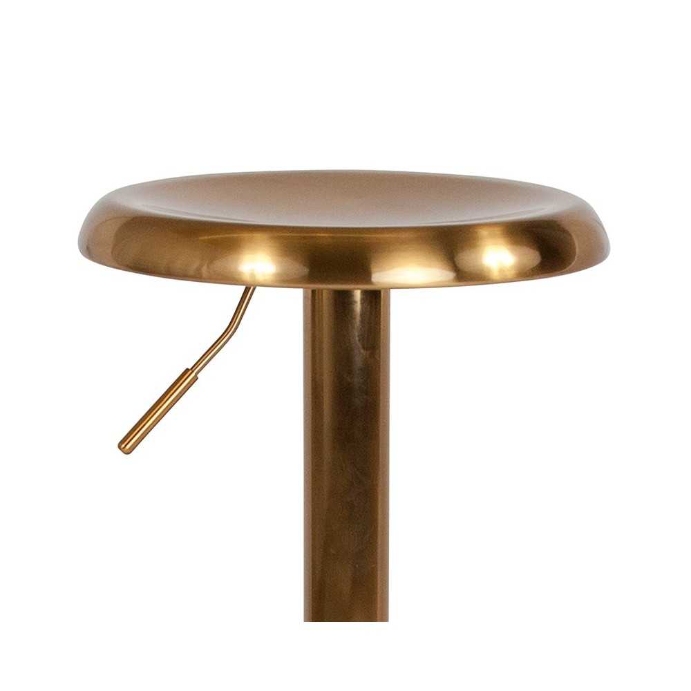 Madrid Series Adjustable Height Retro Barstool in Gold Finish