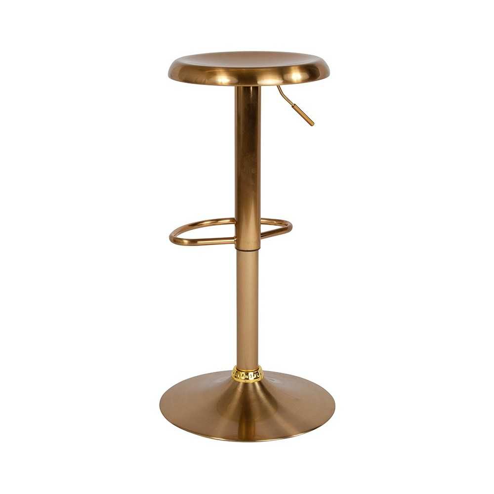 Madrid Series Adjustable Height Retro Barstool in Gold Finish