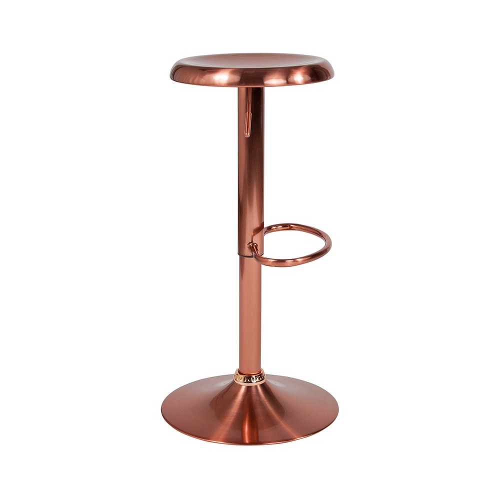 Madrid Series Adjustable Height Retro Barstool in Rose Gold Finish