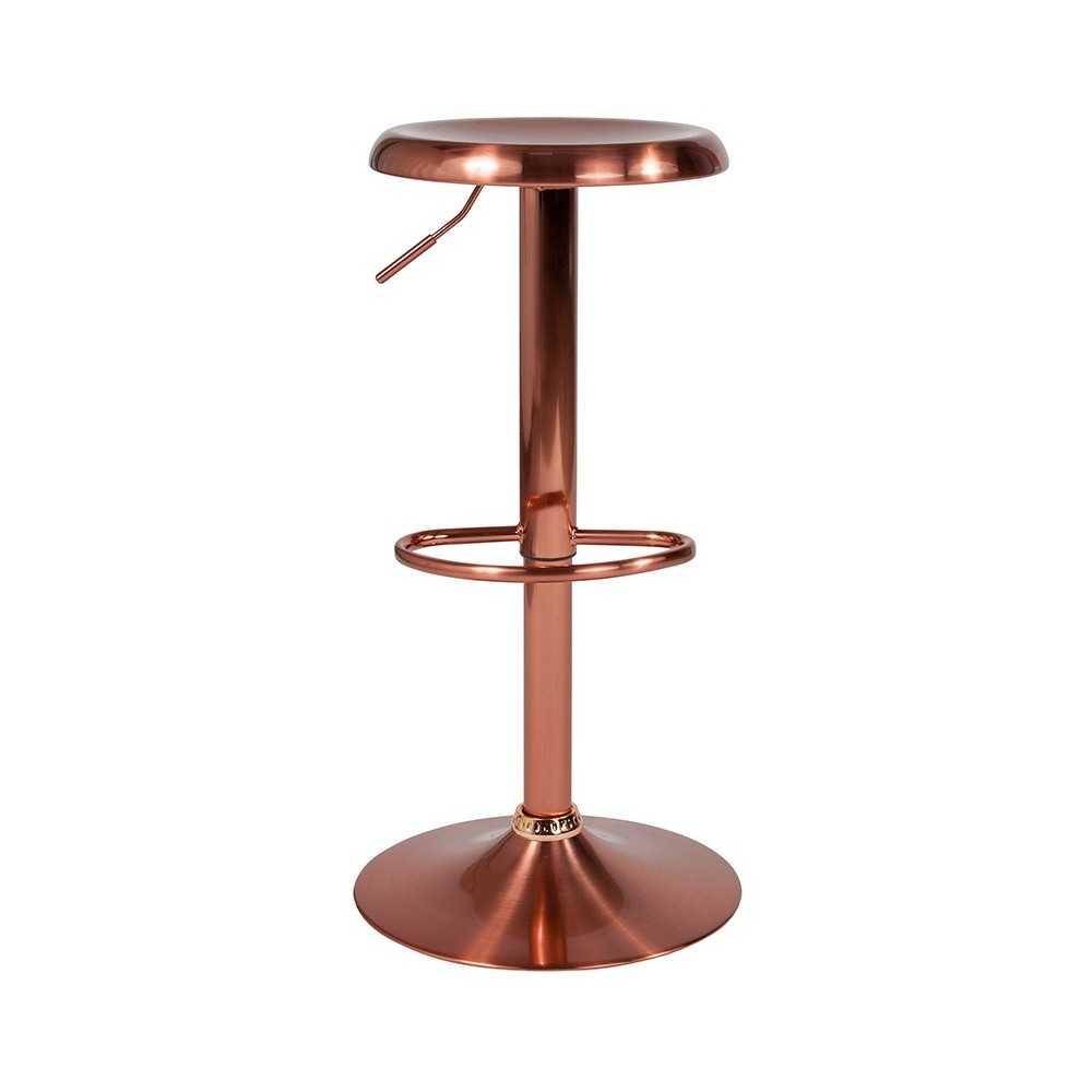 Madrid Series Adjustable Height Retro Barstool in Rose Gold Finish