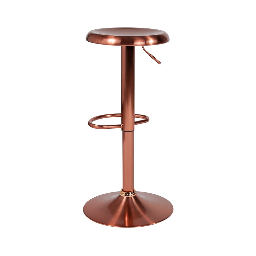 Madrid Series Adjustable Height Retro Barstool in Rose Gold Finish