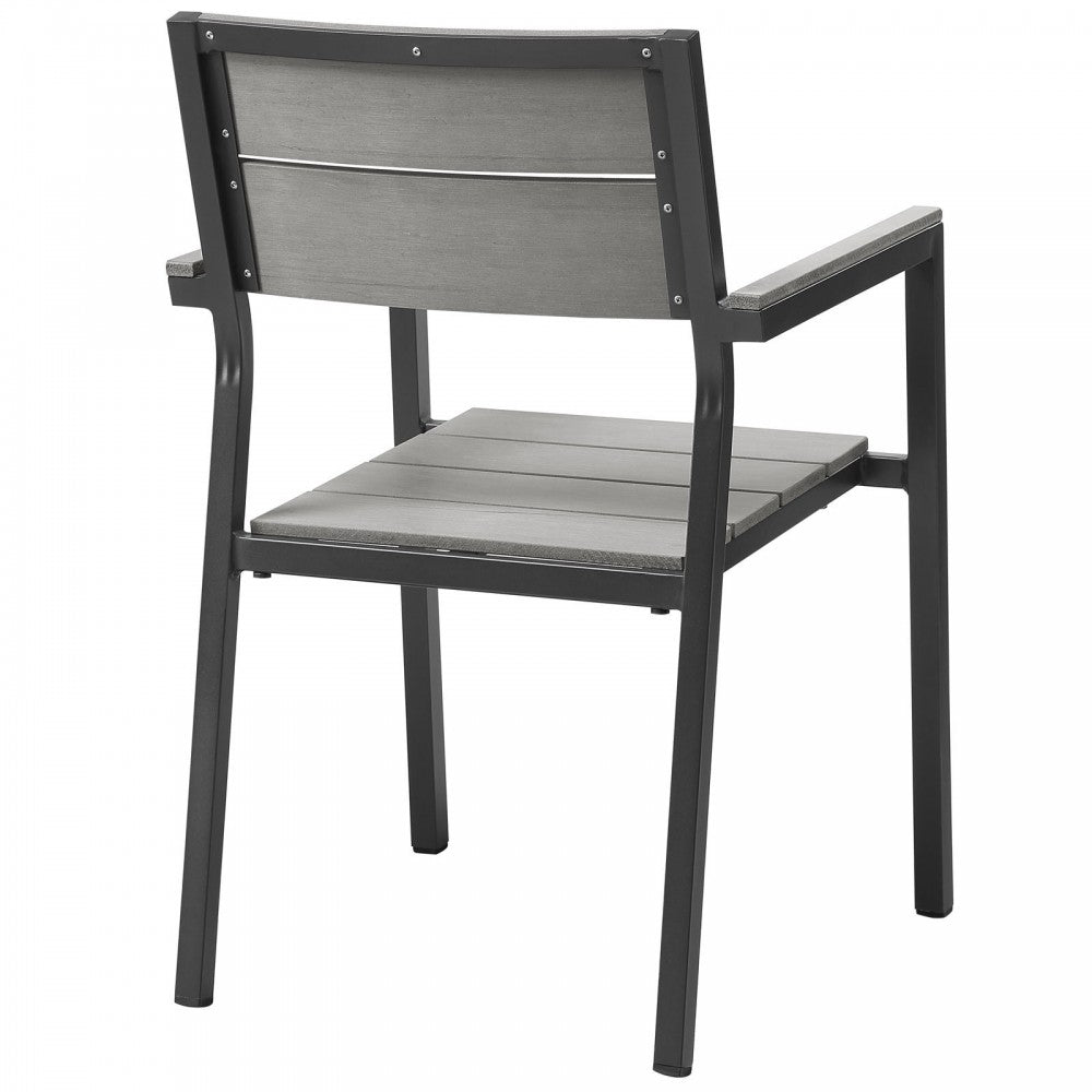 Maine Dining Armchair Outdoor Patio Set of 2, Brown Gray