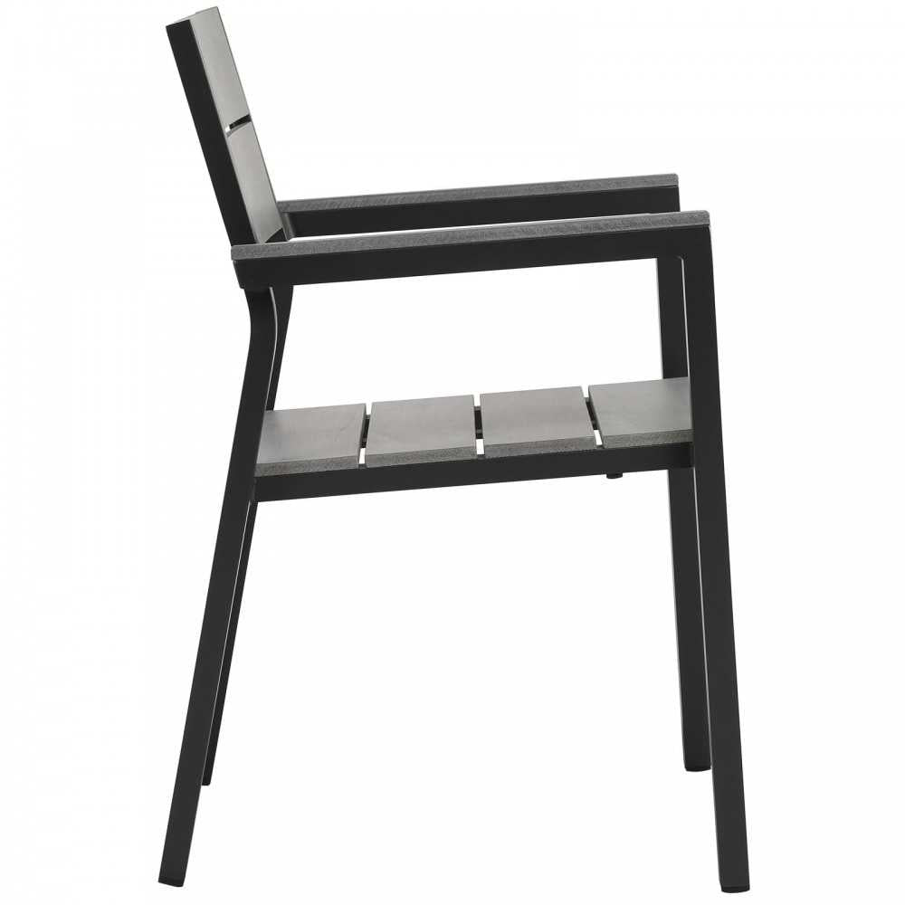 Maine Dining Armchair Outdoor Patio Set of 2, Brown Gray