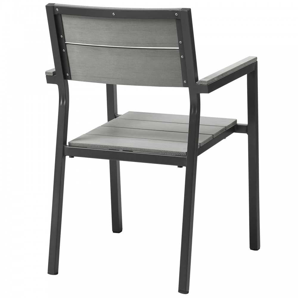 Maine Dining Outdoor Patio Armchair, Brown Gray