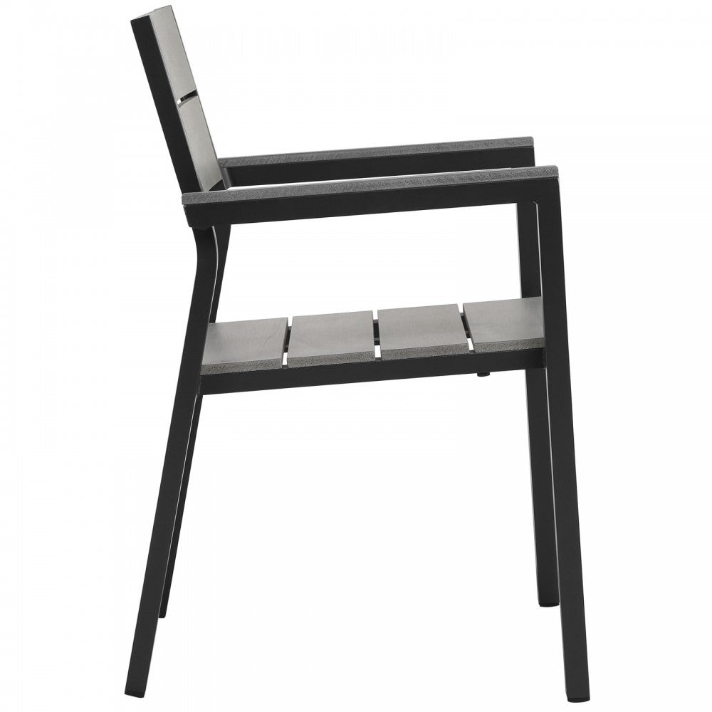 Maine Dining Outdoor Patio Armchair, Brown Gray