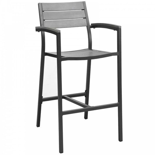 Maine Outdoor Patio Bar Stool, Brown Gray