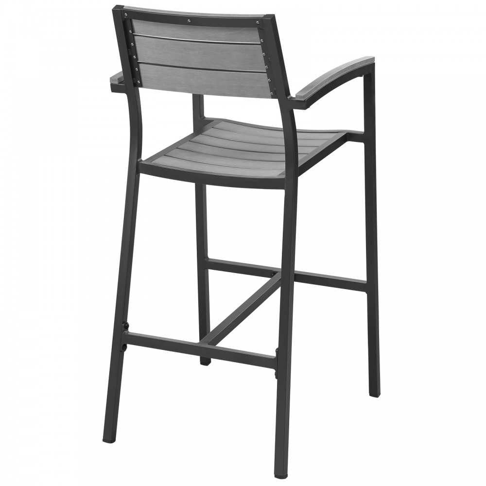 Maine Outdoor Patio Bar Stool, Brown Gray