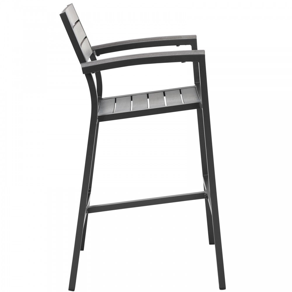 Maine Outdoor Patio Bar Stool, Brown Gray