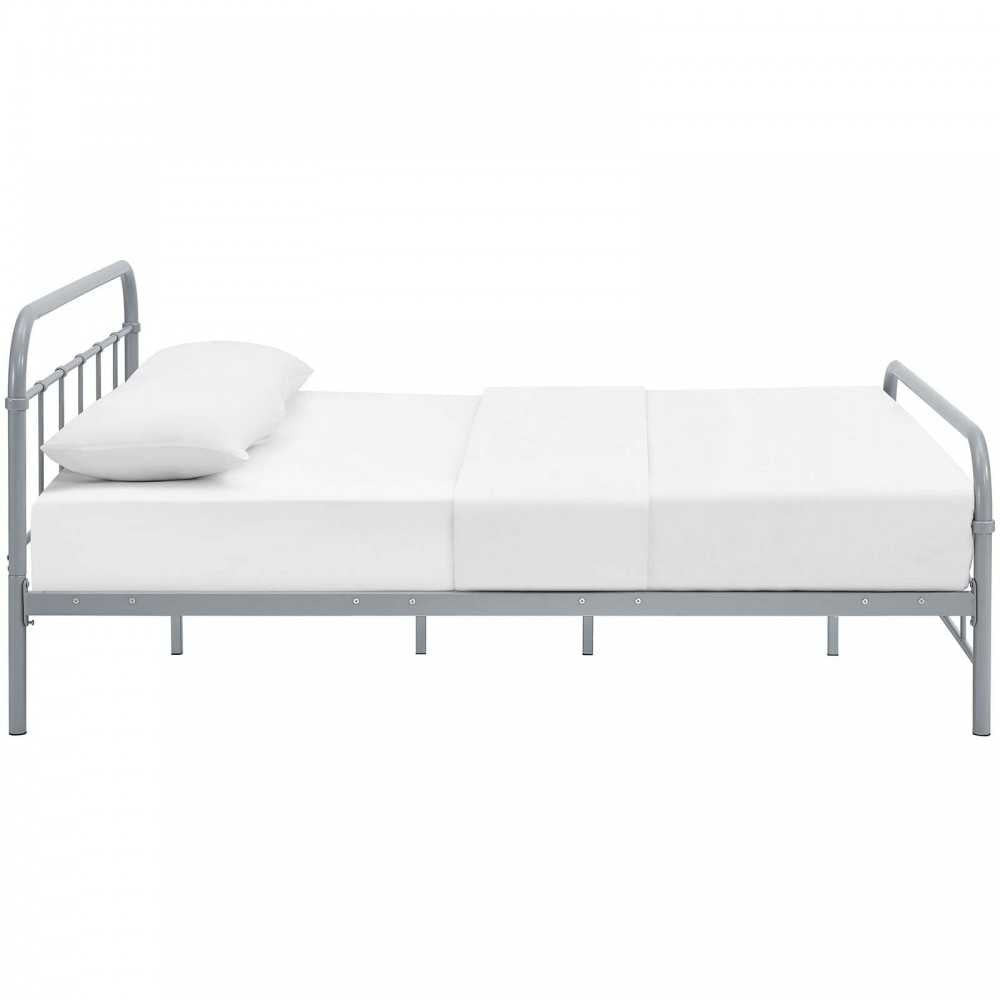 Maisie Queen Stainless Steel Bed Frame, Gray