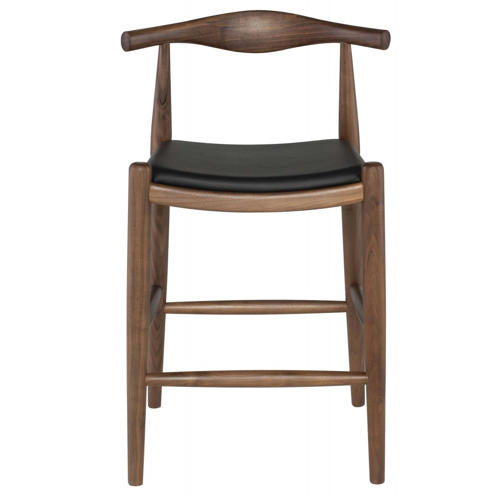 Maja Black Leather Counter Stool