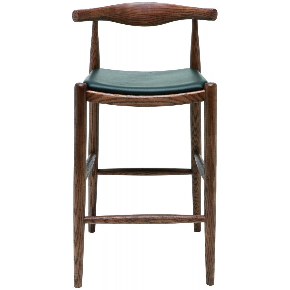 Maja Black Leather Counter Stool