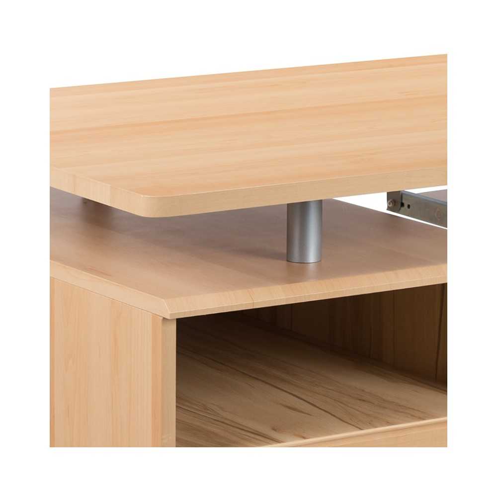 Maple Desk with Three Drawer Pedestal and Pull-Out Keyboard Tray