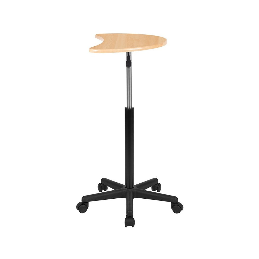 Maple Sit to Stand Mobile Laptop Computer Desk