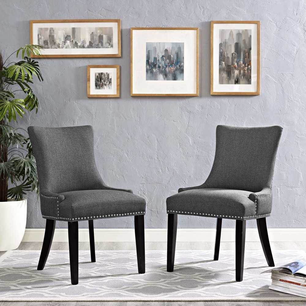 mar Dining Side Chair Fabric Set of 2, Gray