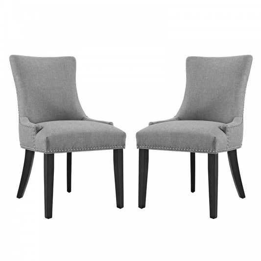 mar Dining Side Chair Fabric Set of 2, Light Gray