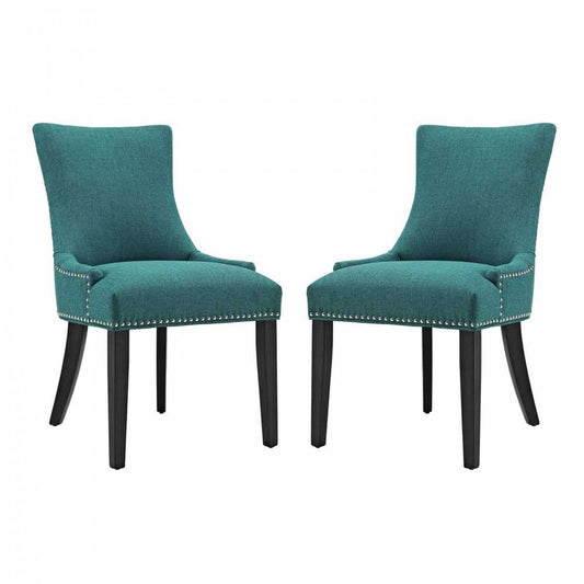 mar Dining Side Chair Fabric Set of 2, Teal