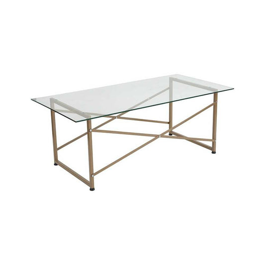 Mar Vista Collection Glass Coffee Table with Matte Gold Frame