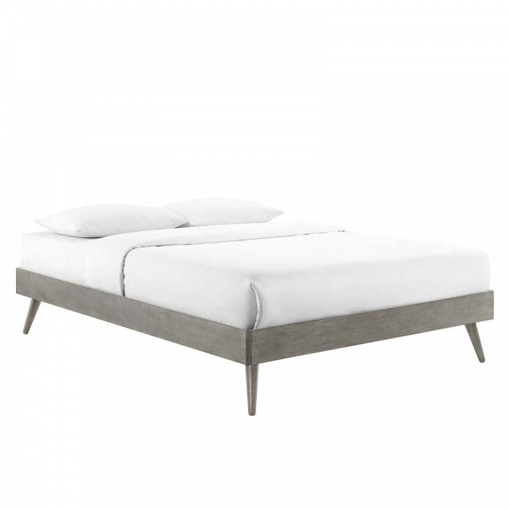 Margo Full Wood Platform Bed Frame, Gray