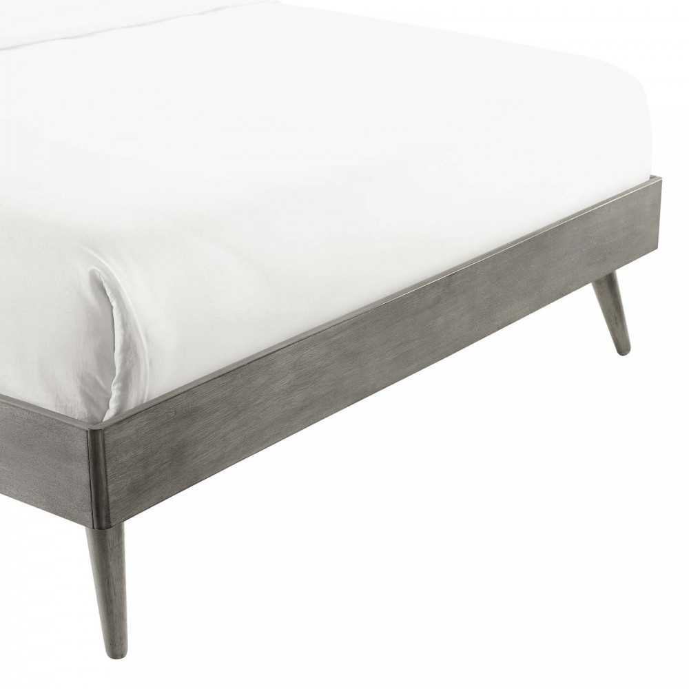 Margo Full Wood Platform Bed Frame, Gray