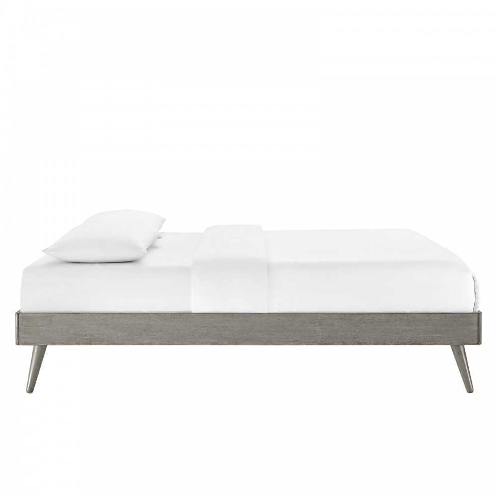 Margo Full Wood Platform Bed Frame, Gray