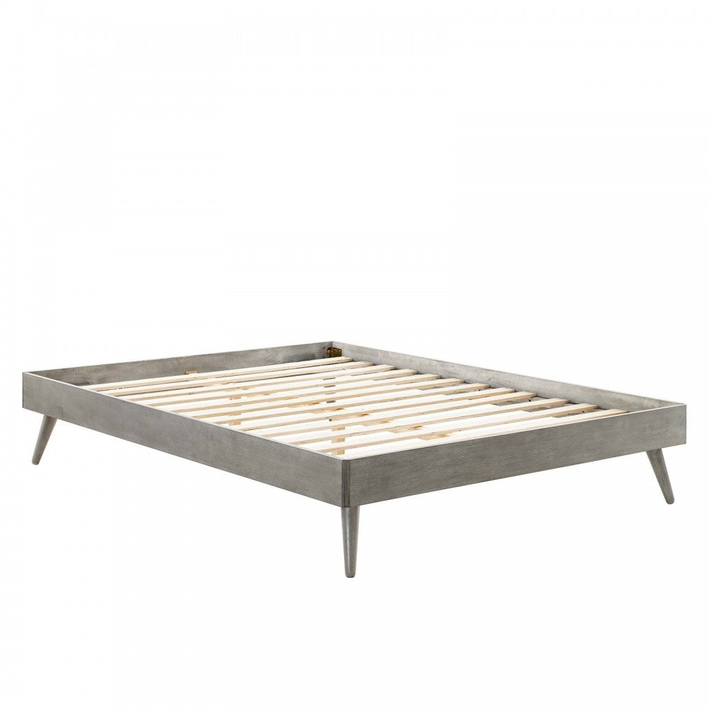 Margo Full Wood Platform Bed Frame, Gray