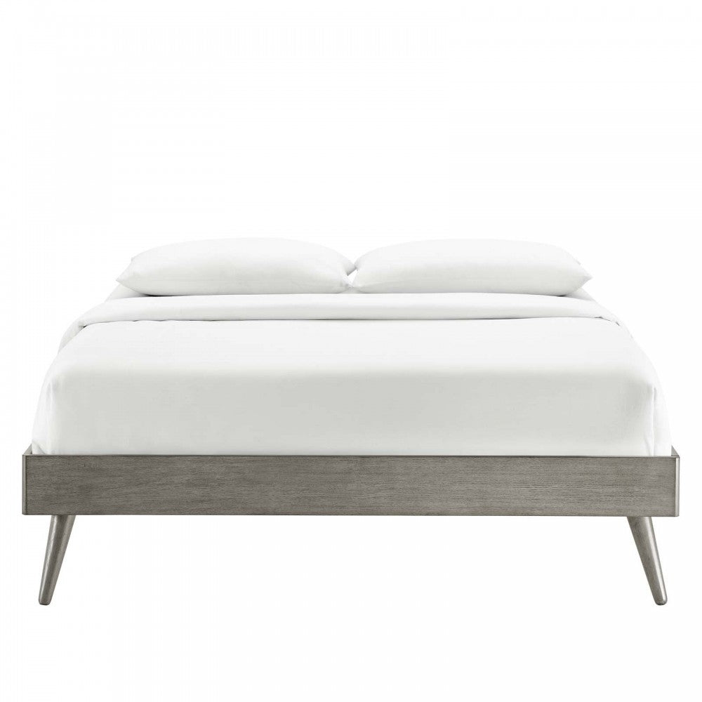 Margo Full Wood Platform Bed Frame, Gray