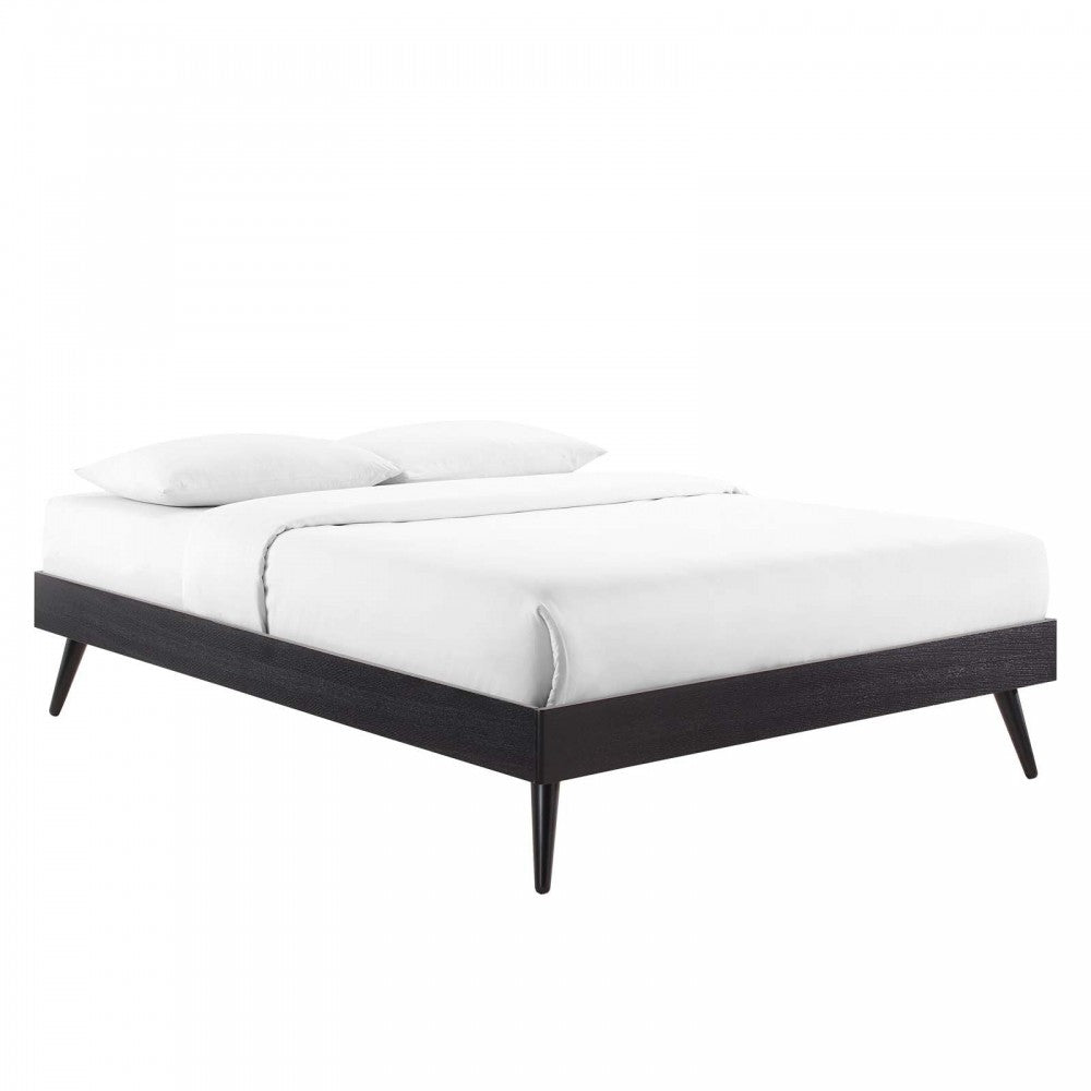 Margo Full Wood Platform Bed Frame, Black