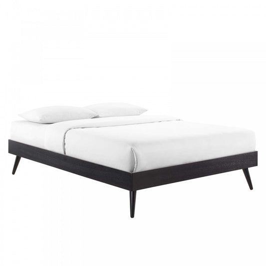 Margo Full Wood Platform Bed Frame, Black