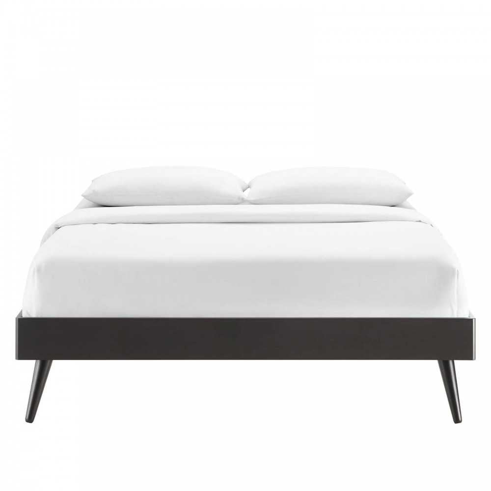 Margo Full Wood Platform Bed Frame, Black