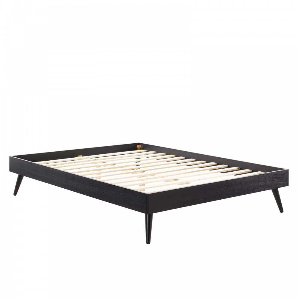 Margo Full Wood Platform Bed Frame, Black