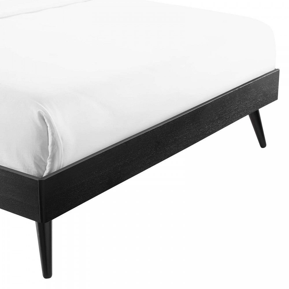 Margo Full Wood Platform Bed Frame, Black