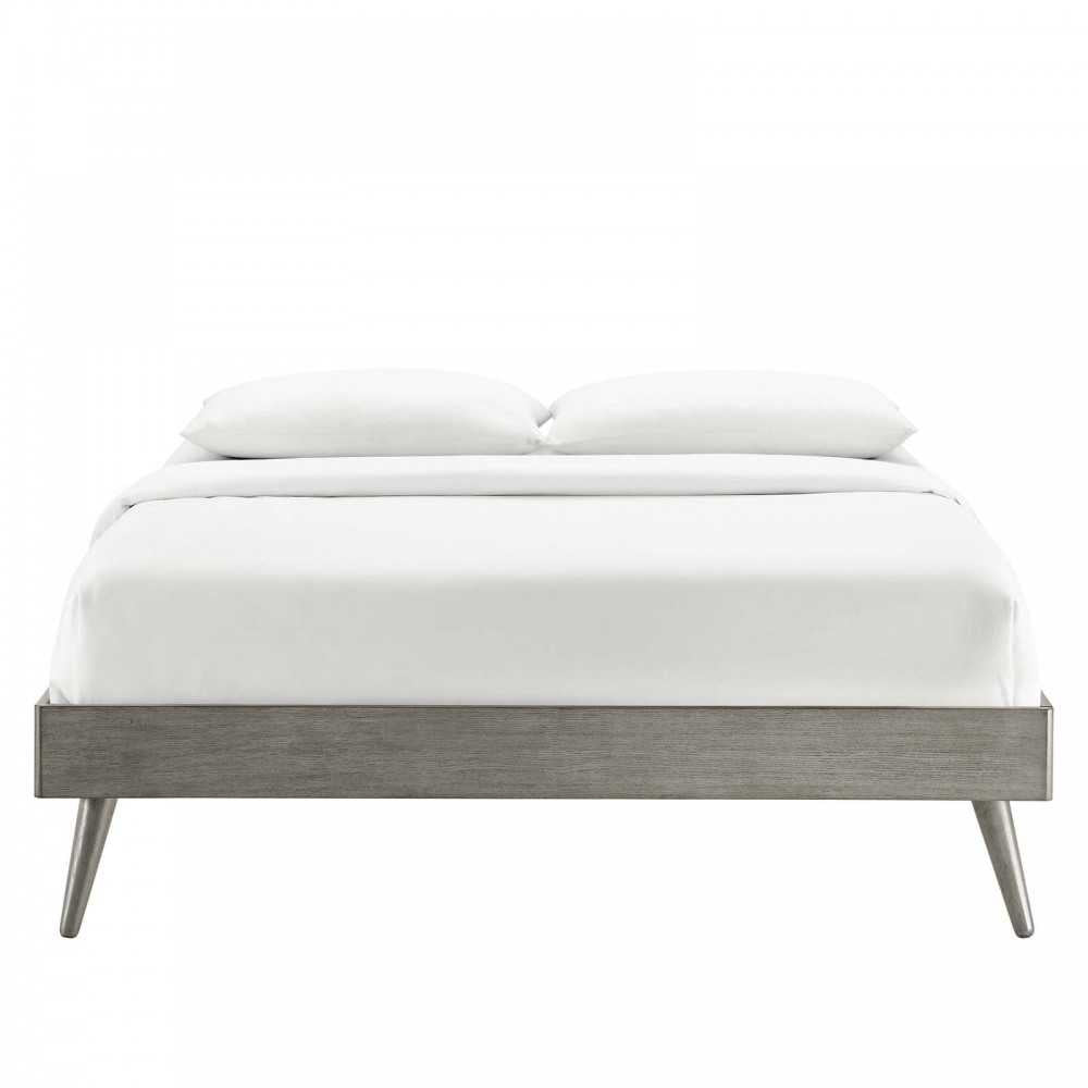 Margo Queen Wood Platform Bed Frame, Gray