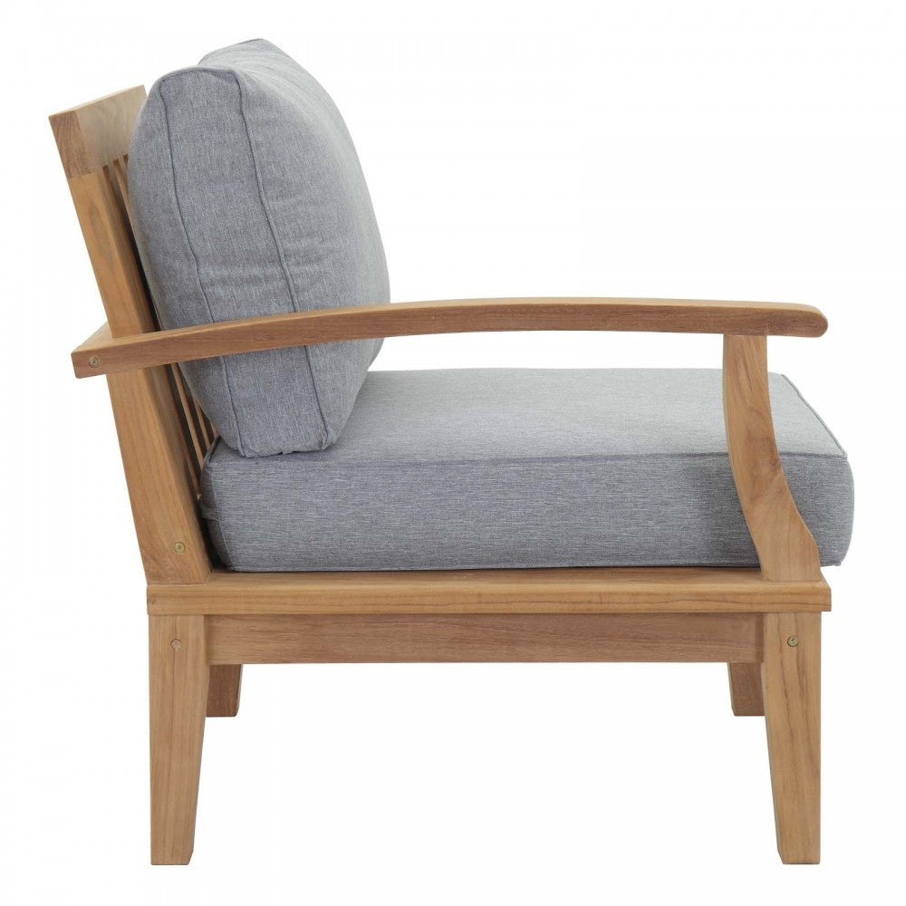 Marina 10 Piece Outdoor Patio Teak Set, Natural Gray, EEI-1489-NAT-GRY-SET