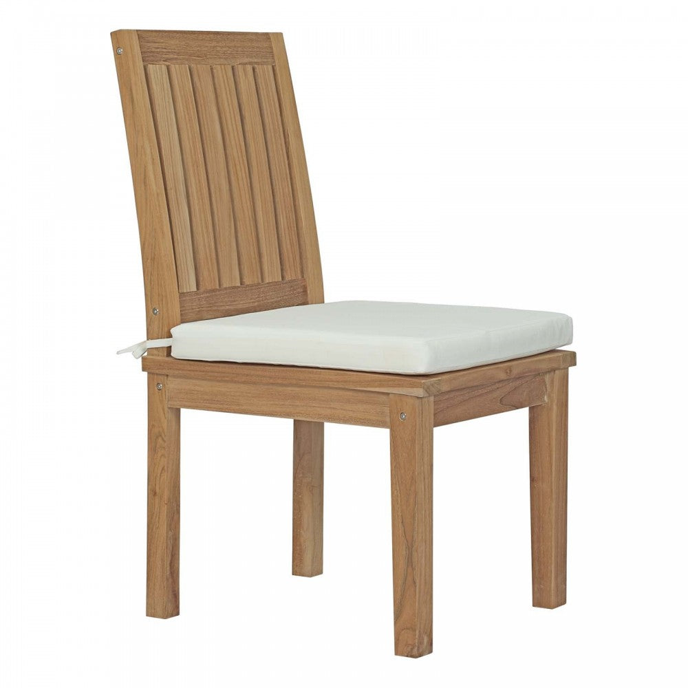 Marina 11 Piece Outdoor Patio Teak Dining Set, White