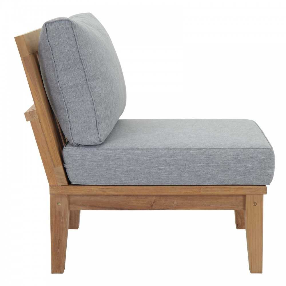 Marina 3 Piece Outdoor Patio Teak Set, Natural Gray, EEI-1820-NAT-GRY-SET
