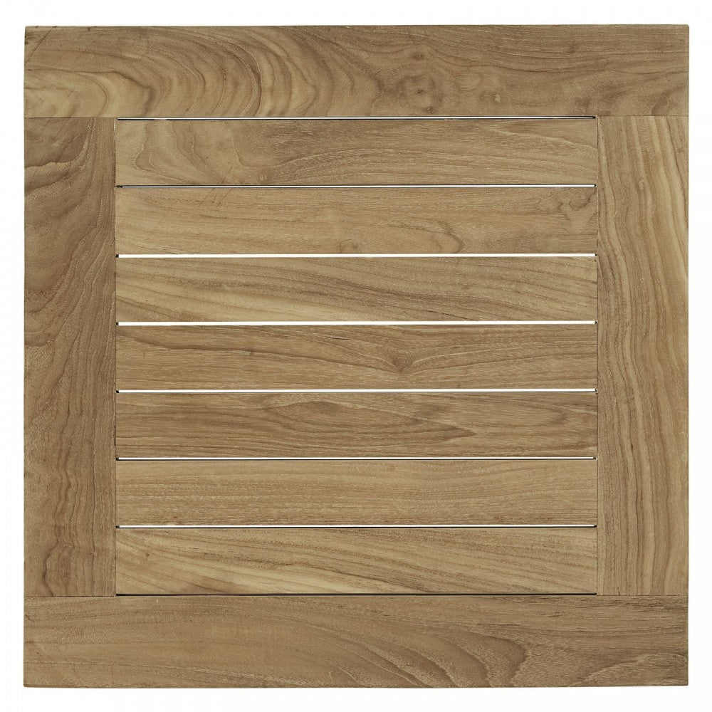 Marina 3 Piece Outdoor Patio Teak Set, Natural White, EEI-1487-NAT-WHI-SET