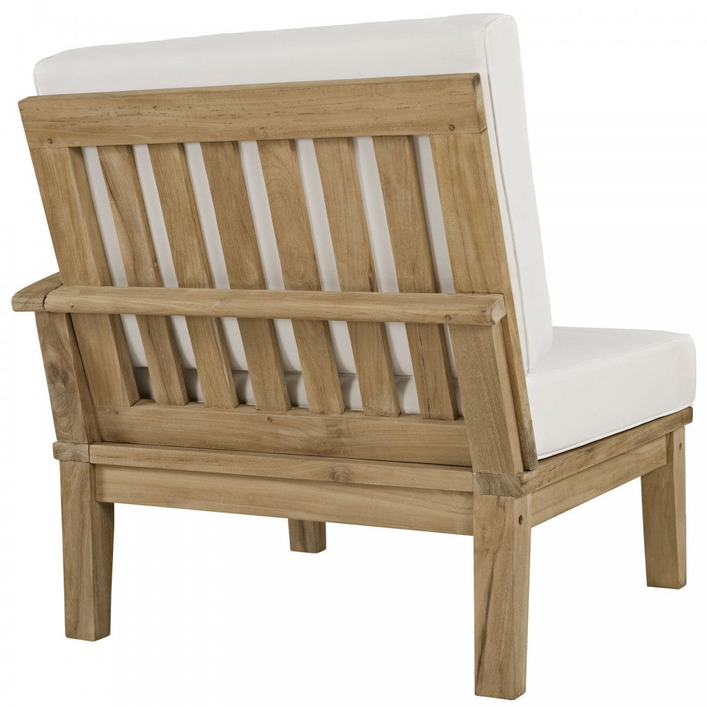 Marina 4 Piece Outdoor Patio Teak Set, Natural White, EEI-1818-NAT-WHI-SET