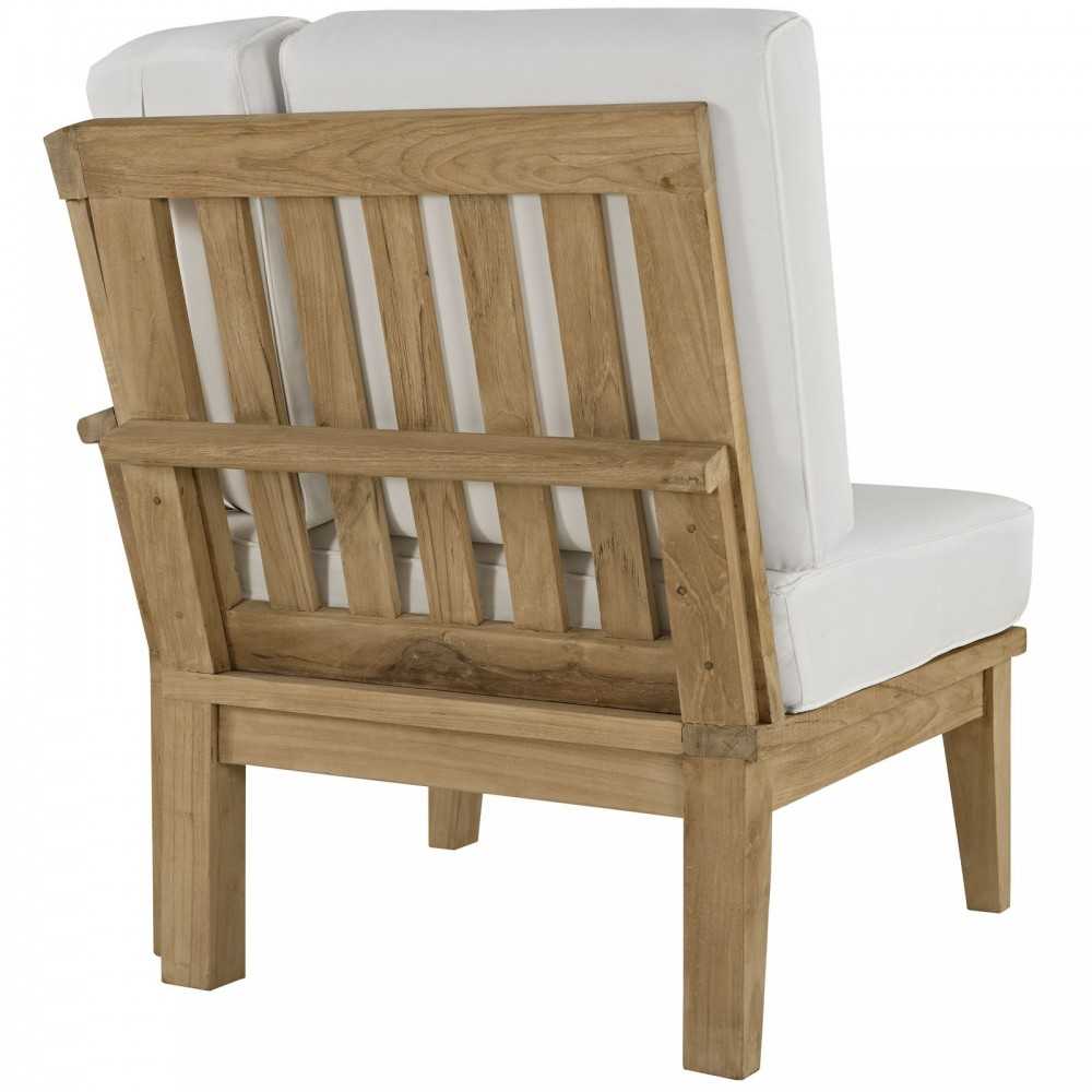 Marina 6 Piece Outdoor Patio Teak Set, Natural White, EEI-1816-NAT-WHI-SET