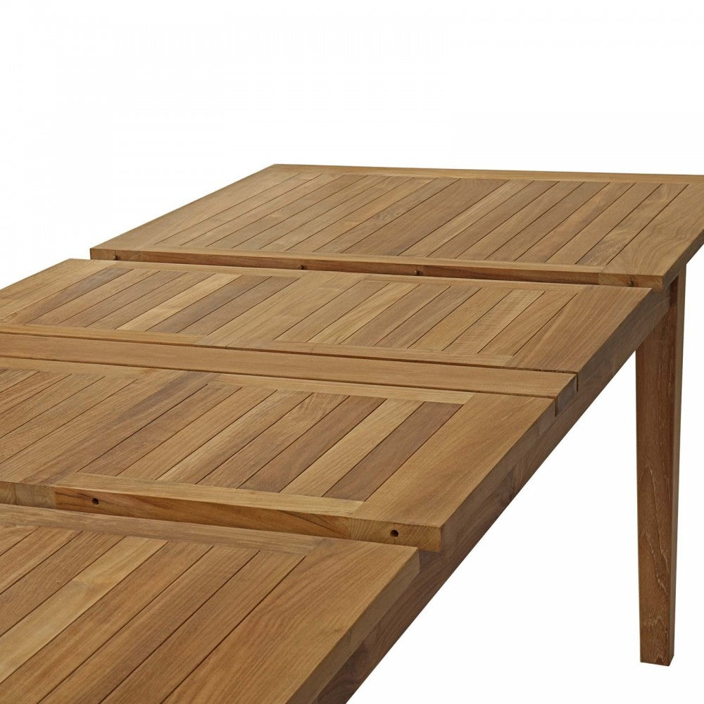 Marina 7 Piece Outdoor Patio Teak Dining Set, White, EEI-3280-NAT-SET