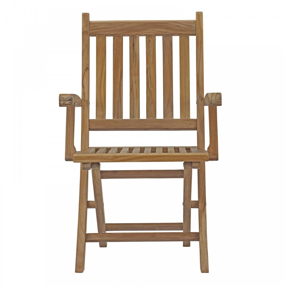 Marina 7 Piece Outdoor Patio Teak Dining Set, White, EEI-3280-NAT-SET