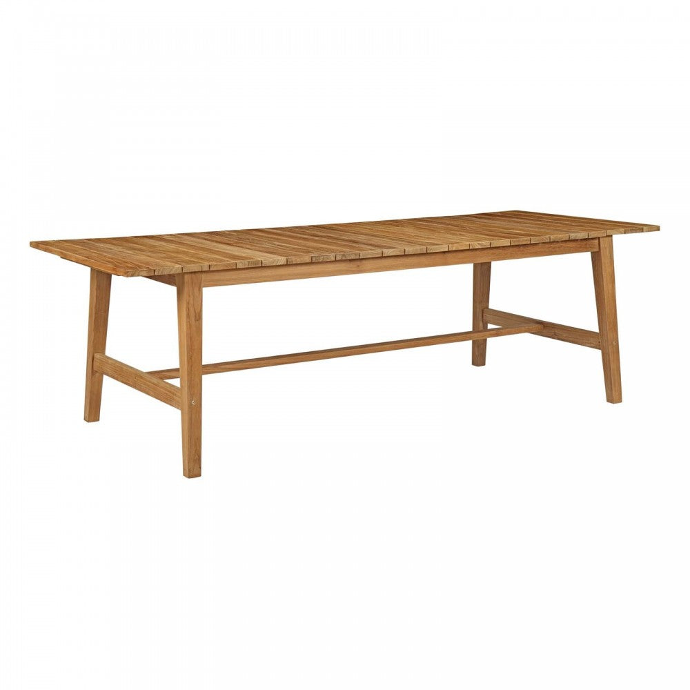 Marina 9 Piece Outdoor Patio Teak Dining Set, Natural, EEI-3313-NAT-SET