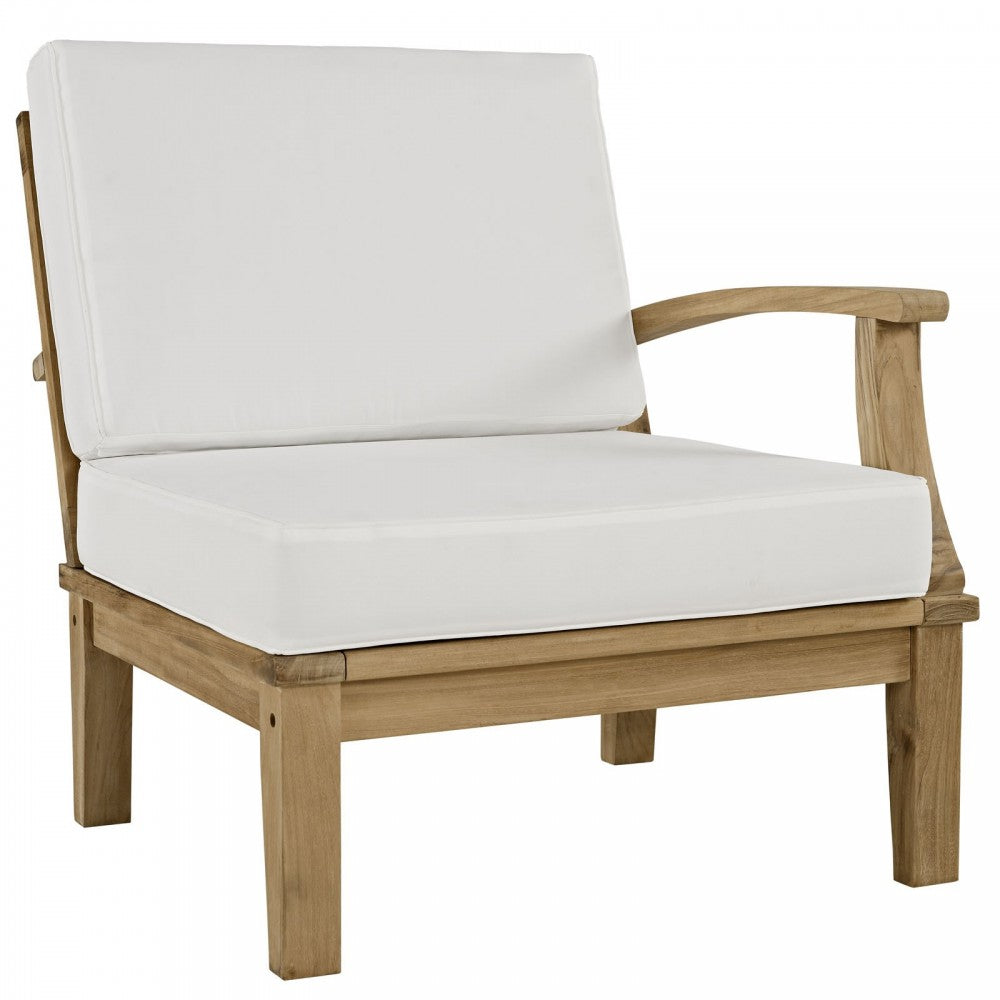 Marina 9 Piece Outdoor Patio Teak Set, Natural White