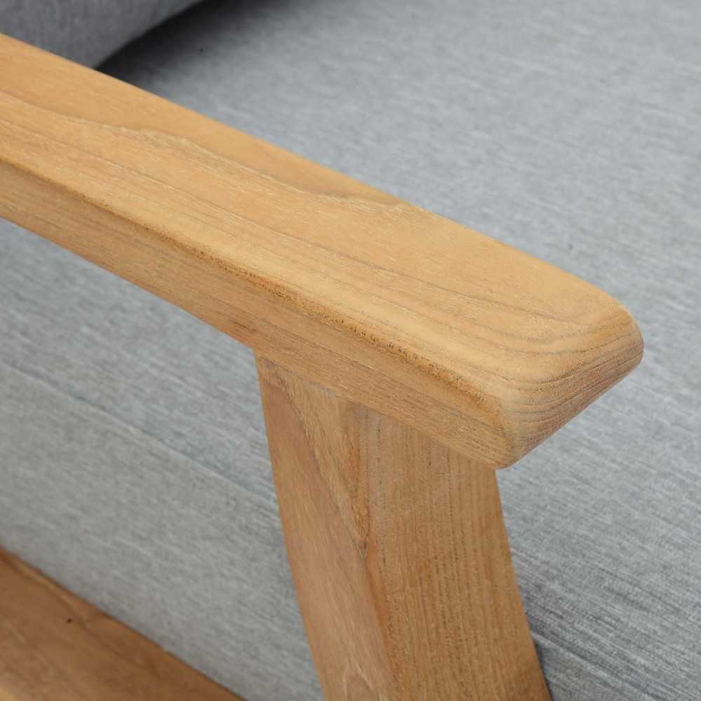 Marina Outdoor Patio Teak Armchair, Natural Gray