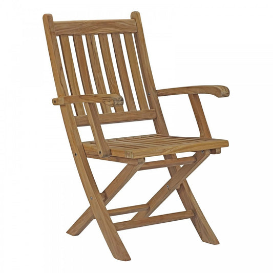 Marina Outdoor Patio Teak Folding Chair, Natural, EEI-2703-NAT